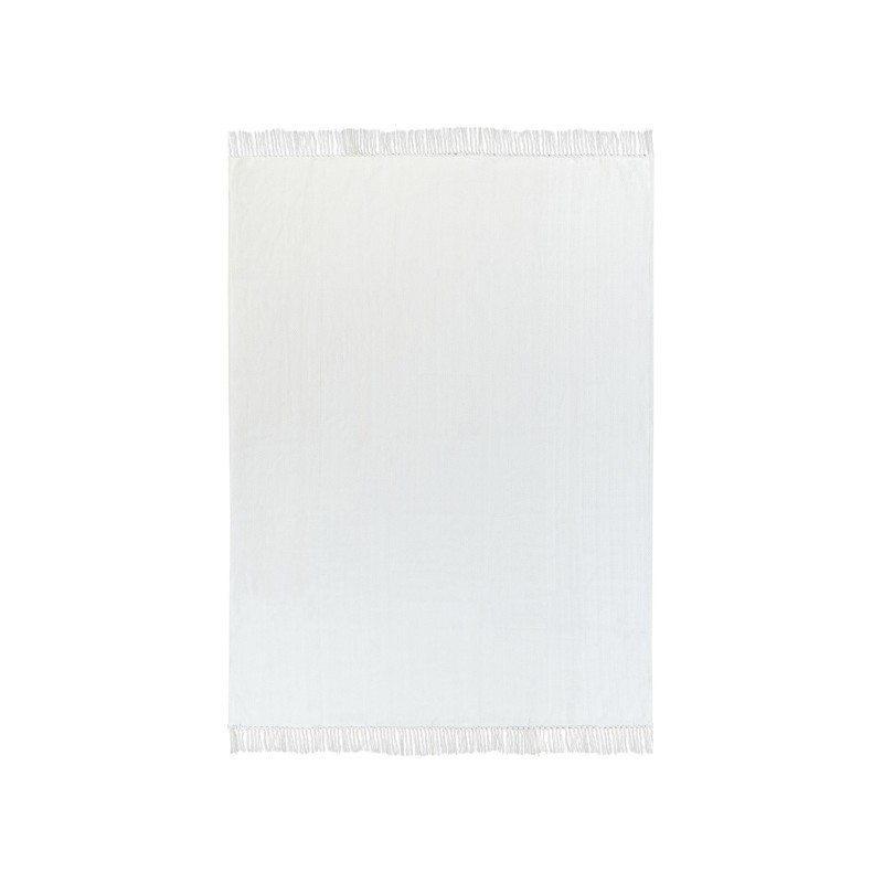 Koc AMPARA Bawełna 150 x 200 cm Złamana biel Koc AMPARA Bawełna 150 x 200 cm Złamana biel
