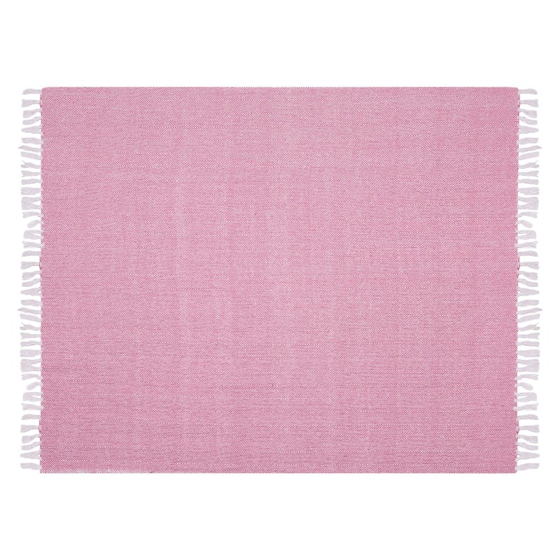 Koc TANGIER Bawełna 130 x 160 cm Różowy Koc TANGIER Bawełna 130 x 160 cm Różowy