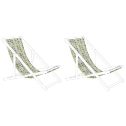 Zestaw 2 wymiennych tkanin do leżaków ogrodowych ANZIO/AVELLINO 44 x 134 cm Żółty