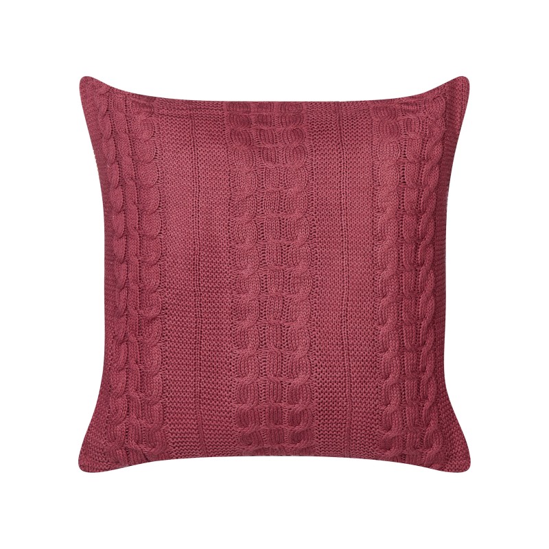 Zestaw 2 poduszek dekoracyjnych CADETIA Bawełna 45 x 45 cm Burgundowy Jednolity Zestaw 2 poduszek dekoracyjnych CADETIA Bawełna 45 x 45 cm Burgundowy Jednolity
