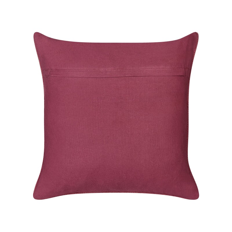 Zestaw 2 poduszek dekoracyjnych CADETIA Bawełna 45 x 45 cm Burgundowy Jednolity Zestaw 2 poduszek dekoracyjnych CADETIA Bawełna 45 x 45 cm Burgundowy Jednolity