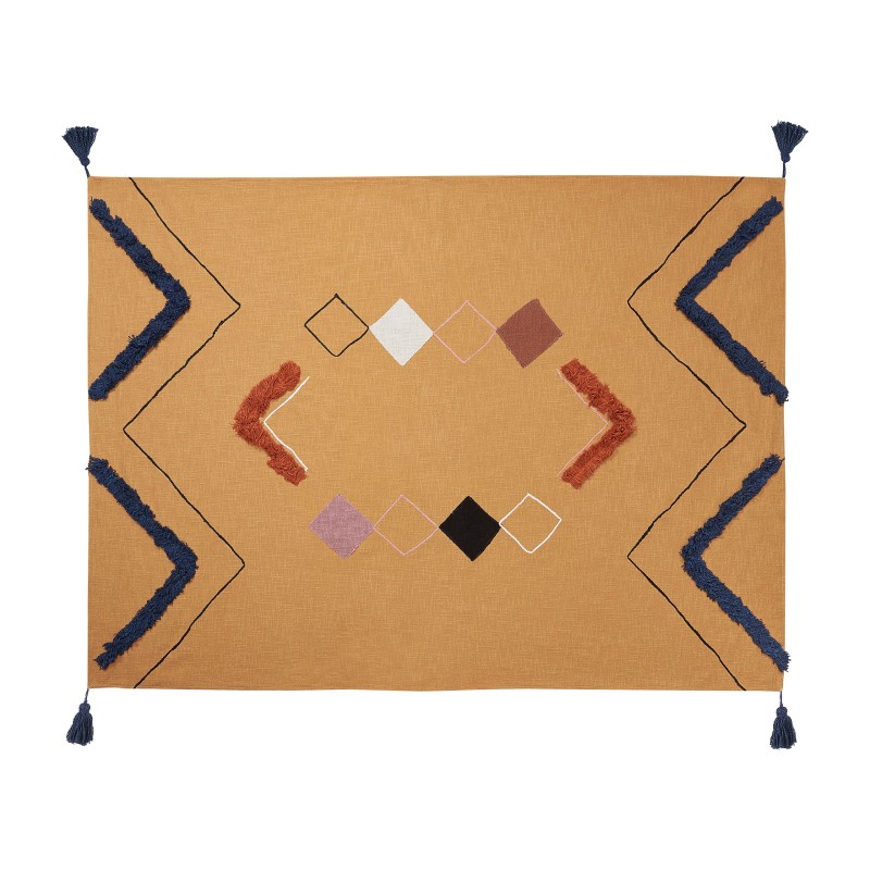 Koc SHIMLA Bawełna 130 x 180 cm Pomarańczowy Koc SHIMLA Bawełna 130 x 180 cm Pomarańczowy