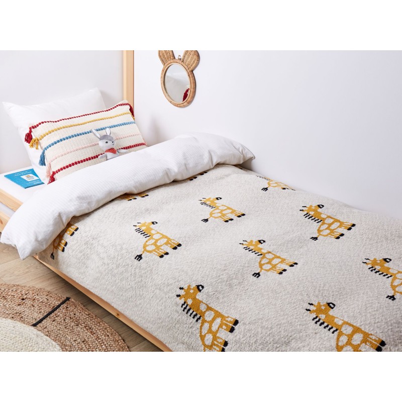 Koc CHILARI Bawełna 130 x 170 cm Beżowy Koc CHILARI Bawełna 130 x 170 cm Beżowy