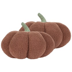 2 poduszki dekoracyjne boucle dynia ⌀ 35 cm brązowe MUNCHKIN