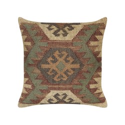 Zestaw 2 poduszek dekoracyjnych CUMBUM Juta 45 x 45 cm Brązowy Wzór orientalny Zestaw 2 poduszek dekoracyjnych CUMBUM Juta 45 x 45 cm Brązowy Wzór orientalny