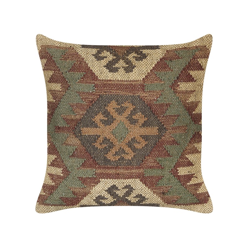 Zestaw 2 poduszek dekoracyjnych CUMBUM Juta 45 x 45 cm Brązowy Wzór orientalny Zestaw 2 poduszek dekoracyjnych CUMBUM Juta 45 x 45 cm Brązowy Wzór orientalny