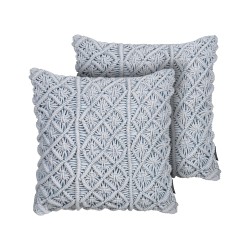 Zestaw 2 poduszek dekoracyjnych GOREME Boucle 45 x 45 cm Niebieski Wzór geometryczny