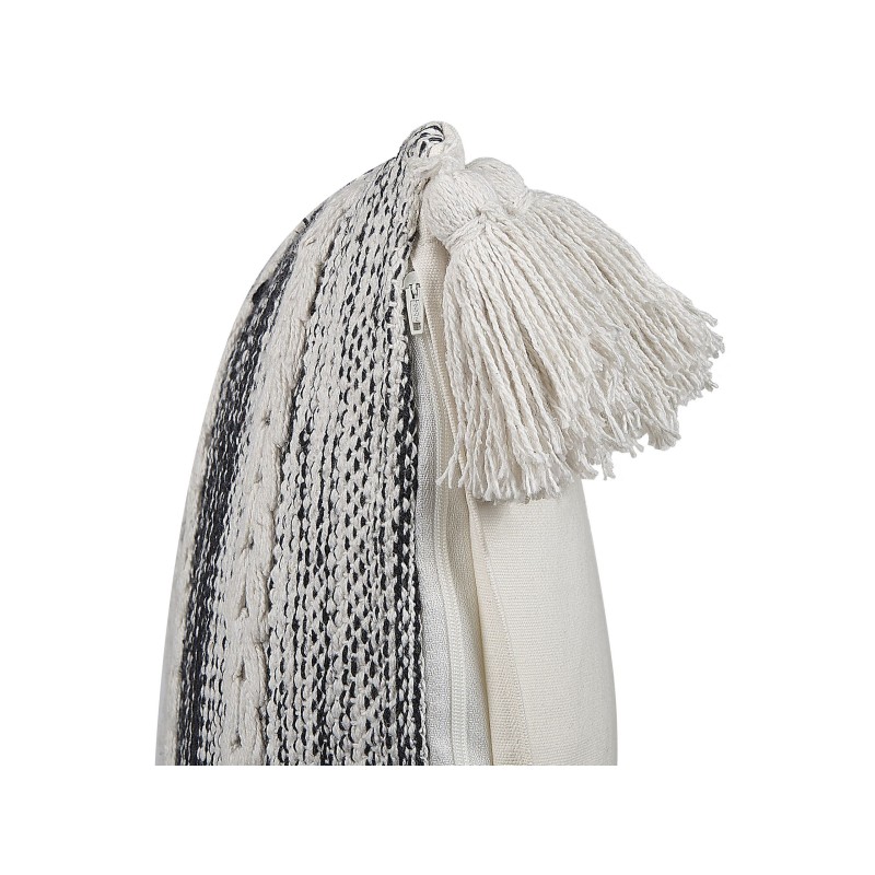 Poduszka dekoracyjna ROCHEA Bawełna 45 x 45 cm Czarny W paski Poduszka dekoracyjna ROCHEA Bawełna 45 x 45 cm Czarny W paski