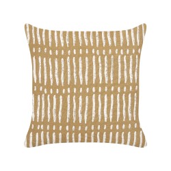 Zestaw 2 poduszek dekoracyjnych SALIX Bawełna 45 x 45 cm Piaskowy W paski Zestaw 2 poduszek dekoracyjnych SALIX Bawełna 45 x 45 cm Piaskowy W paski
