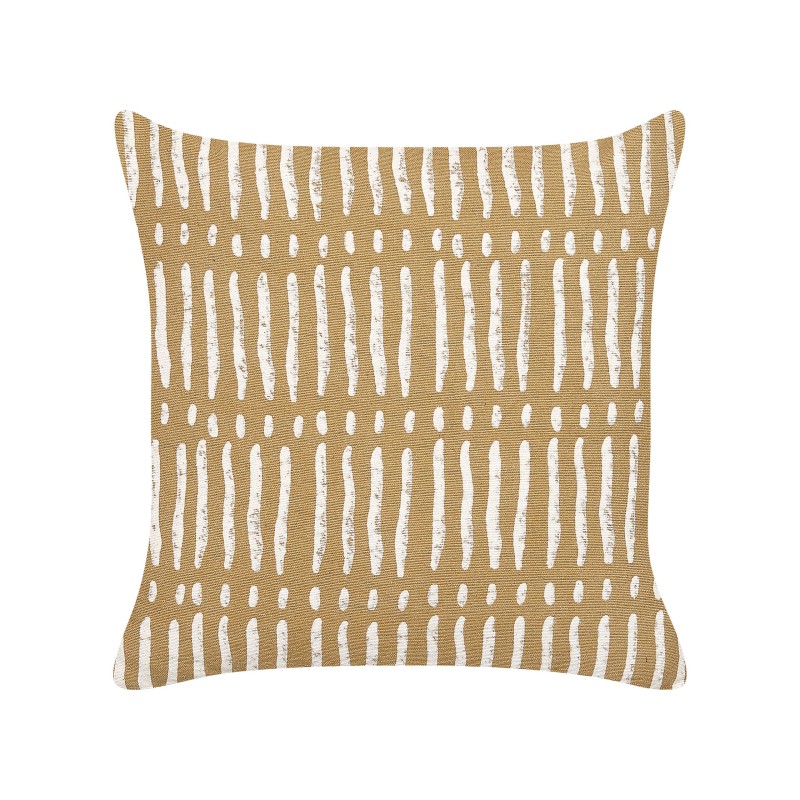 Zestaw 2 poduszek dekoracyjnych SALIX Bawełna 45 x 45 cm Piaskowy W paski Zestaw 2 poduszek dekoracyjnych SALIX Bawełna 45 x 45 cm Piaskowy W paski