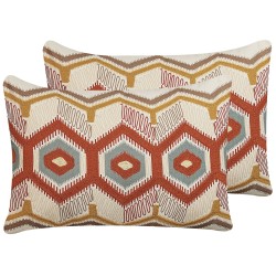 Zestaw 2 poduszek dekoracyjnych MAJRA Bawełna 40 x 60 cm Kolorowy Wzór geometryczny