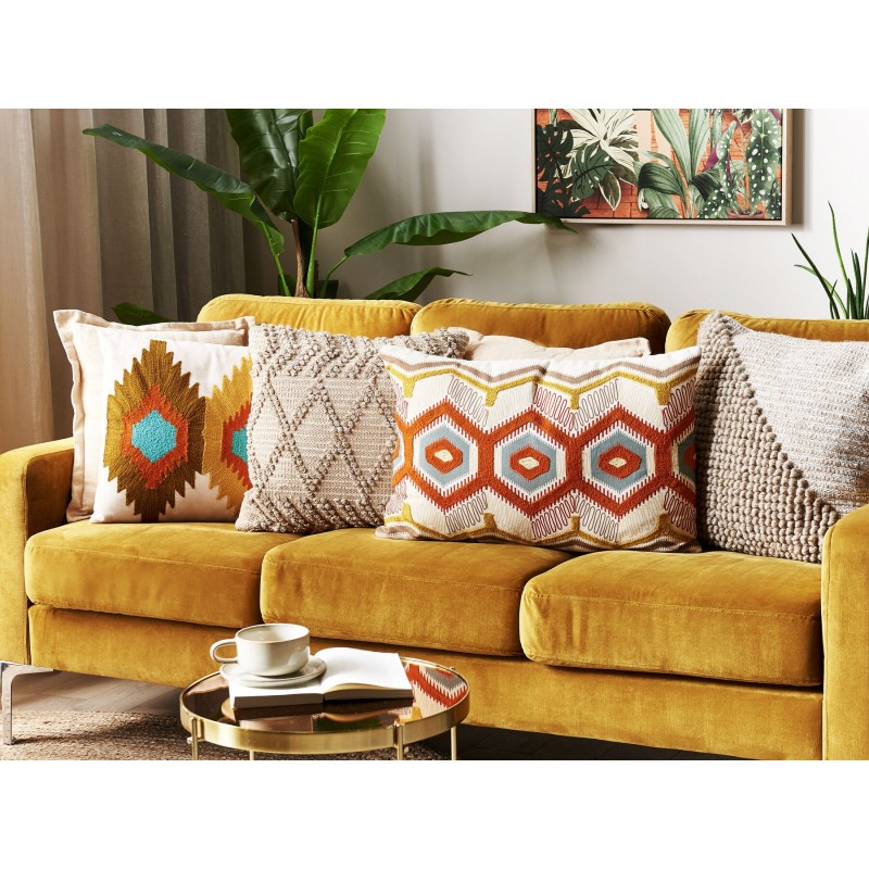 Zestaw 2 poduszek dekoracyjnych MAJRA Bawełna 40 x 60 cm Kolorowy Wzór geometryczny Zestaw 2 poduszek dekoracyjnych MAJRA Bawełna 40 x 60 cm Kolorowy Wzór geometryczny