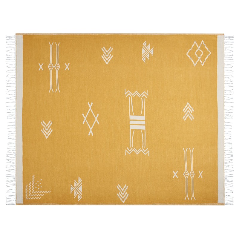 Koc JALKINI 130 x 170 cm Żółty Koc JALKINI 130 x 170 cm Żółty