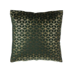 Zestaw 2 poduszek dekoracyjnych CELOSIA Welur 45 x 45 cm Ciemnozielony Wzór geometryczny Zestaw 2 poduszek dekoracyjnych CELOSIA Welur 45 x 45 cm Ciemnozielony Wzór geometryczny