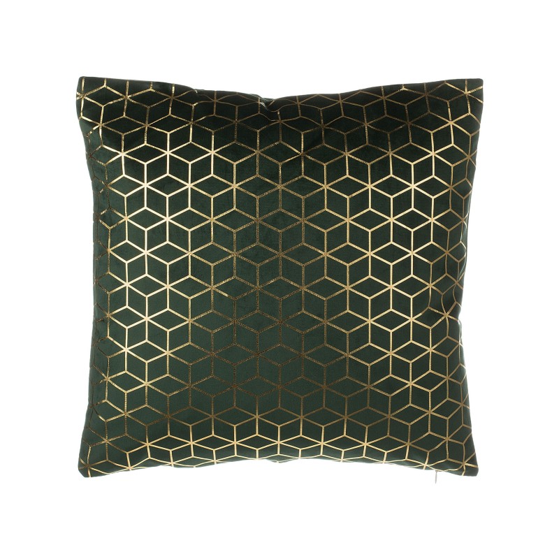 Zestaw 2 poduszek dekoracyjnych CELOSIA Welur 45 x 45 cm Ciemnozielony Wzór geometryczny Zestaw 2 poduszek dekoracyjnych CELOSIA Welur 45 x 45 cm Ciemnozielony Wzór geometryczny