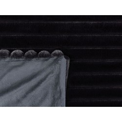 Narzuta na łóżko RAKYA Sztuczne futro 200 x 220 cm Czarny Narzuta na łóżko RAKYA Sztuczne futro 200 x 220 cm Czarny