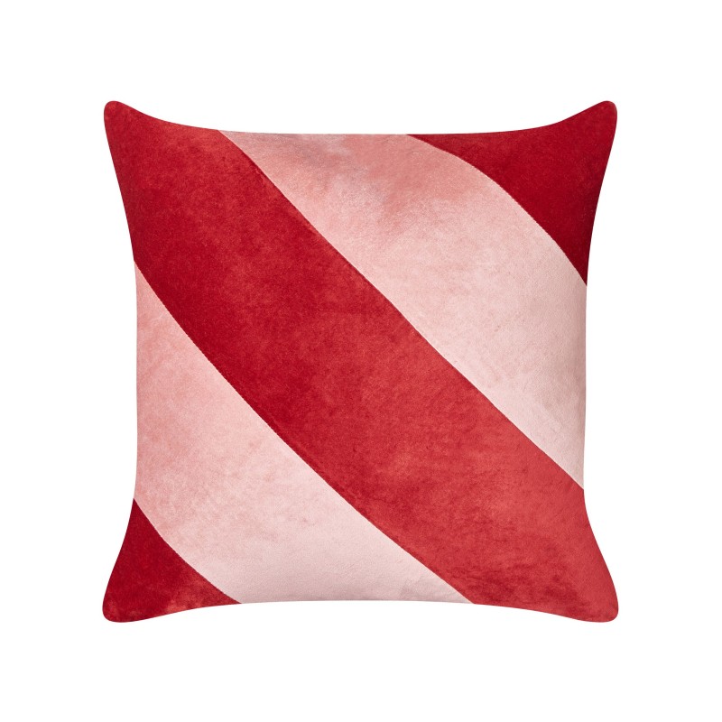 Zestaw 2 poduszek dekoracyjnych BORONIA Bawełna 45 x 45 cm Czerwony Wzór świąteczny Zestaw 2 poduszek dekoracyjnych BORONIA Bawełna 45 x 45 cm Czerwony Wzór świąteczny