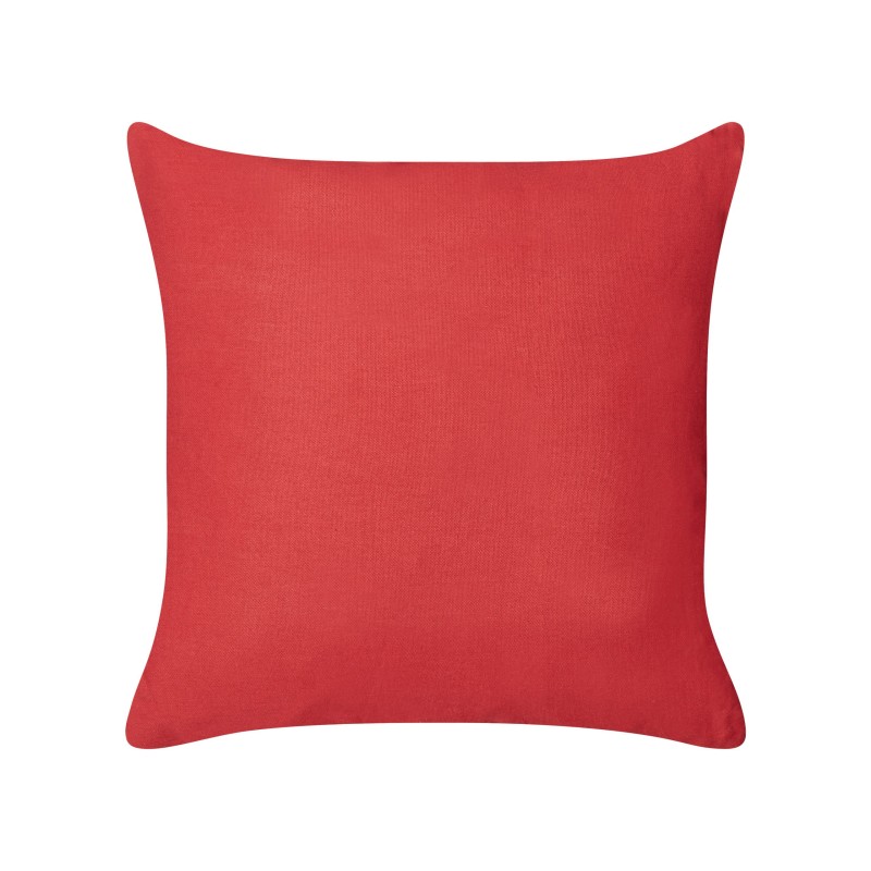 Zestaw 2 poduszek dekoracyjnych BORONIA Bawełna 45 x 45 cm Czerwony Wzór świąteczny Zestaw 2 poduszek dekoracyjnych BORONIA Bawełna 45 x 45 cm Czerwony Wzór świąteczny