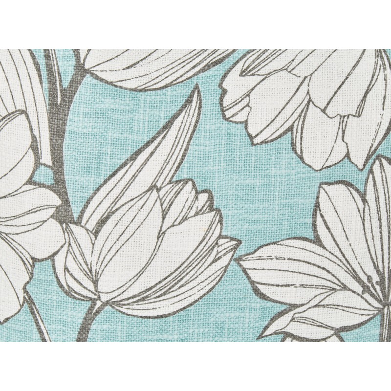 Zestaw 2 poduszek dekoracyjnych CYANOTIS Bawełna 45 x 45 cm Błękitny Wzór kwiatowy Zestaw 2 poduszek dekoracyjnych CYANOTIS Bawełna 45 x 45 cm Błękitny Wzór kwiatowy