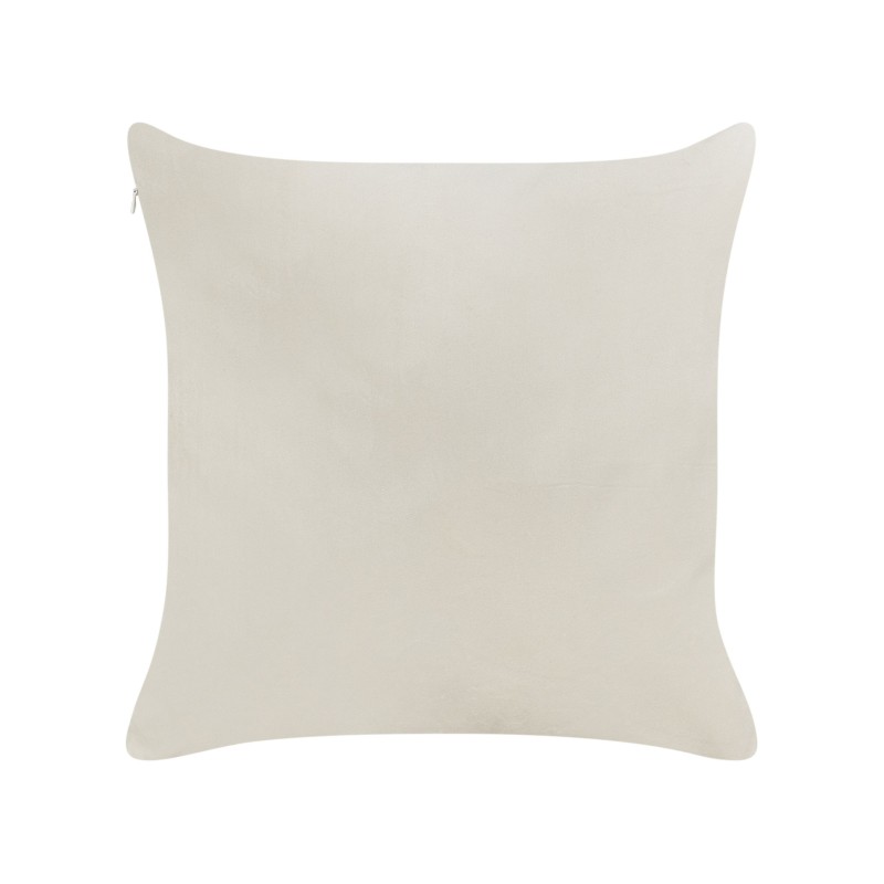 Zestaw 2 poduszek dekoracyjnych PRALINE Welur 45 x 45 cm Biały Wzór świąteczny Zestaw 2 poduszek dekoracyjnych PRALINE Welur 45 x 45 cm Biały Wzór świąteczny