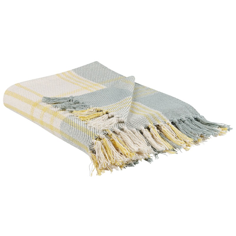 Koc BETALI Bawełna 125 x 150 cm Żółty Koc BETALI Bawełna 125 x 150 cm Żółty