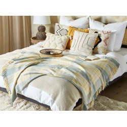 Koc BETALI Bawełna 125 x 150 cm Żółty Koc BETALI Bawełna 125 x 150 cm Żółty
