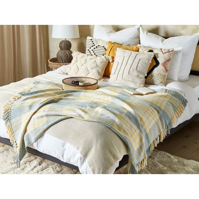 Koc BETALI Bawełna 125 x 150 cm Żółty Koc BETALI Bawełna 125 x 150 cm Żółty