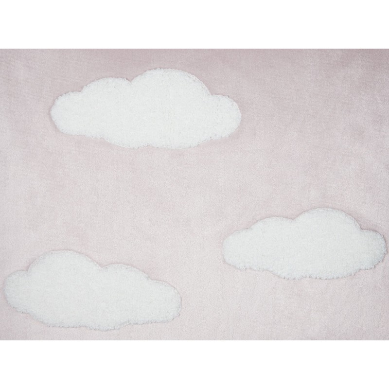 2 welurowe poduszki dekoracyjne haftowane w chmury 45 x 45 cm różowe IPOMEA 2 welurowe poduszki dekoracyjne haftowane w chmury 45 x 45 cm różowe IPOMEA