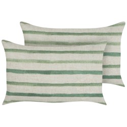 Zestaw 2 poduszek dekoracyjnych KAFRA 30 x 50 cm Zielony W paski