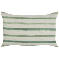 Zestaw 2 poduszek dekoracyjnych KAFRA 30 x 50 cm Zielony W paski Zestaw 2 poduszek dekoracyjnych KAFRA 30 x 50 cm Zielony W paski