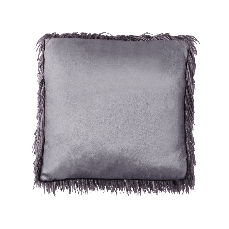 Zestaw 2 poduszek dekoracyjnych COROKIA Sztuczne futro 45 x 45 cm Ciemnoszary Jednolity Zestaw 2 poduszek dekoracyjnych COROKIA Sztuczne futro 45 x 45 cm Ciemnoszary Jednolity