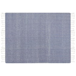 Koc TILMI Bawełna 130 x 160 cm Niebieski Koc TILMI Bawełna 130 x 160 cm Niebieski