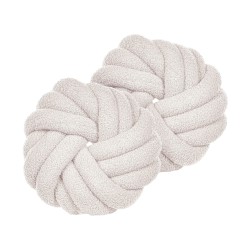Zestaw 2 poduszek dekoracyjnych AKOLA Boucle 31 x 31 cm Złamana biel Jednolity