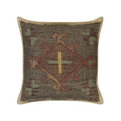 Zestaw 2 poduszek dekoracyjnych KATORA Juta 45 x 45 cm Zielony Wzór orientalny Zestaw 2 poduszek dekoracyjnych KATORA Juta 45 x 45 cm Zielony Wzór orientalny