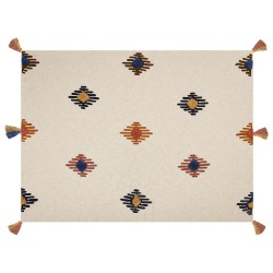 Koc MUNGER Bawełna 130 x 180 cm Beżowy Koc MUNGER Bawełna 130 x 180 cm Beżowy