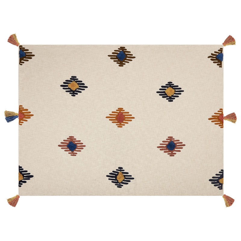 Koc MUNGER Bawełna 130 x 180 cm Beżowy Koc MUNGER Bawełna 130 x 180 cm Beżowy