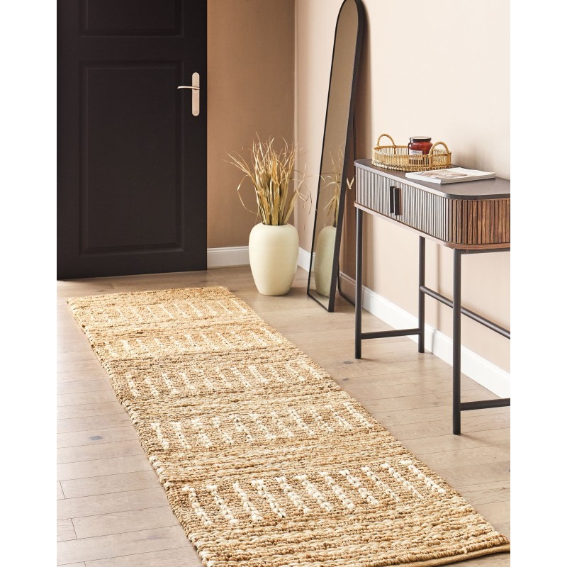 Dywan z juty 80 x 300 cm beżowy KAMBERLI Dywan z juty 80 x 300 cm beżowy KAMBERLI