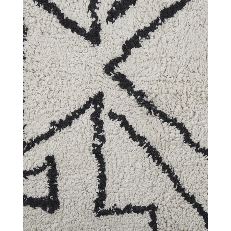 Dywan bawełniany 80 x 150 cm biało-czarny KHOURIBGA Dywan bawełniany 80 x 150 cm biało-czarny KHOURIBGA