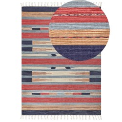Dywan bawełniany kilim 140 x 200 cm wielokolorowy GANDZAK