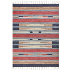 Dywan bawełniany kilim 140 x 200 cm wielokolorowy GANDZAK Dywan bawełniany kilim 140 x 200 cm wielokolorowy GANDZAK