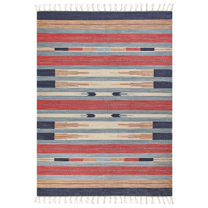 Dywan bawełniany kilim 140 x 200 cm wielokolorowy GANDZAK Dywan bawełniany kilim 140 x 200 cm wielokolorowy GANDZAK
