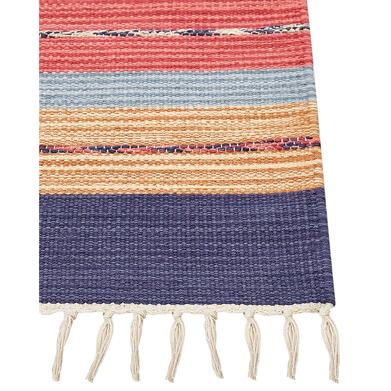 Dywan bawełniany kilim 140 x 200 cm wielokolorowy GANDZAK Dywan bawełniany kilim 140 x 200 cm wielokolorowy GANDZAK