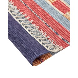 Dywan bawełniany kilim 140 x 200 cm wielokolorowy GANDZAK Dywan bawełniany kilim 140 x 200 cm wielokolorowy GANDZAK