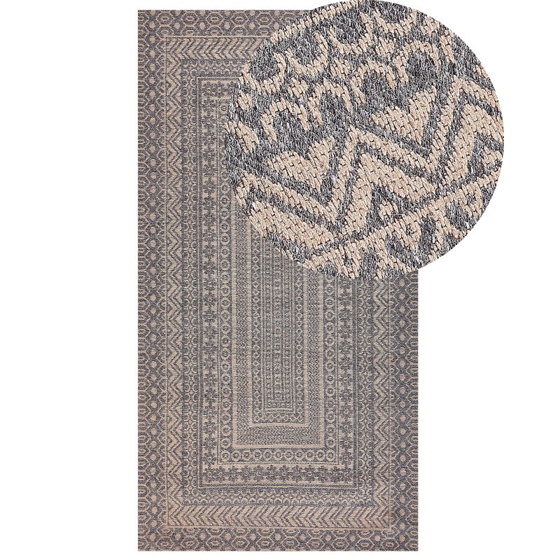Dywan 80 x 150 cm beżowo-szary BAGLAR Dywan 80 x 150 cm beżowo-szary BAGLAR