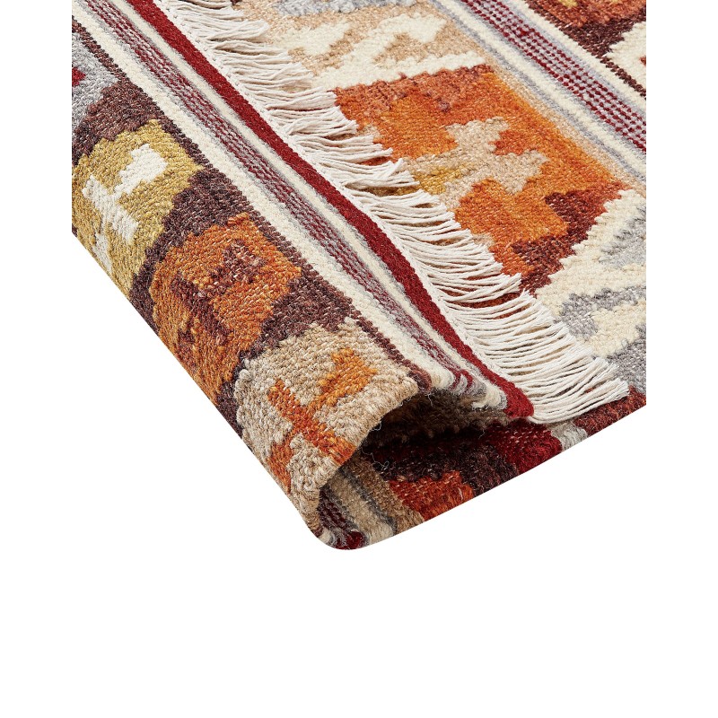 Dywan wełniany kilim 200 x 300 cm wielokolorowy AYGAVAN Dywan wełniany kilim 200 x 300 cm wielokolorowy AYGAVAN