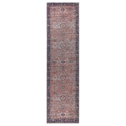 Dywan bawełniany 80 x 300 cm czerwono-niebieski KURIN Dywan bawełniany 80 x 300 cm czerwono-niebieski KURIN