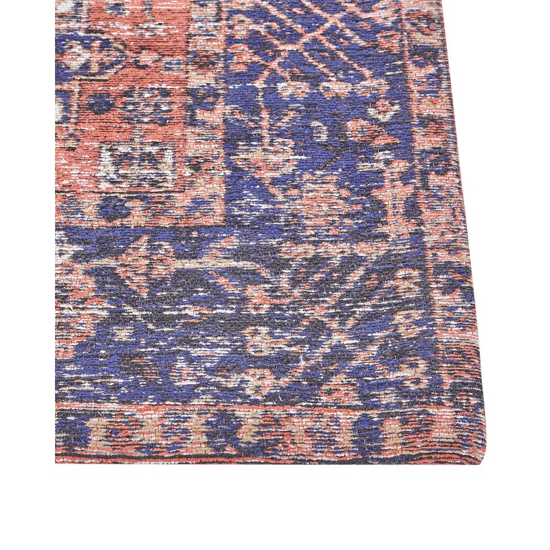 Dywan bawełniany 80 x 300 cm czerwono-niebieski KURIN Dywan bawełniany 80 x 300 cm czerwono-niebieski KURIN