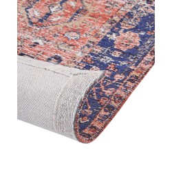 Dywan bawełniany 80 x 300 cm czerwono-niebieski KURIN Dywan bawełniany 80 x 300 cm czerwono-niebieski KURIN