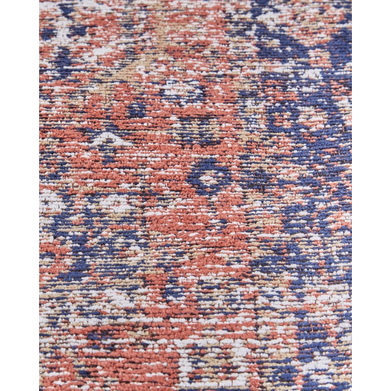 Dywan bawełniany 80 x 300 cm czerwono-niebieski KURIN Dywan bawełniany 80 x 300 cm czerwono-niebieski KURIN