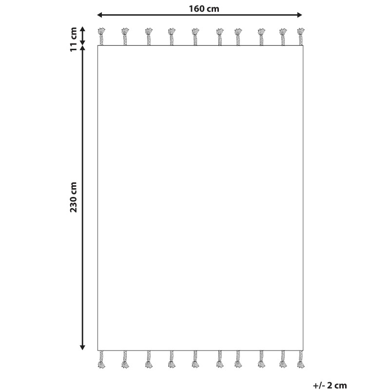 Dywan bawełniany 160 x 230 cm czarny CORUM Dywan bawełniany 160 x 230 cm czarny CORUM